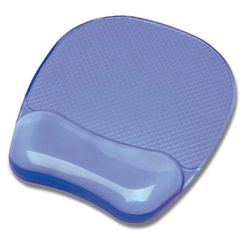 Alfombrilla con reposamuñecas gel crystal. Azul