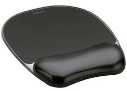 Alfombrilla con reposamuñecas gel crystal. Negro