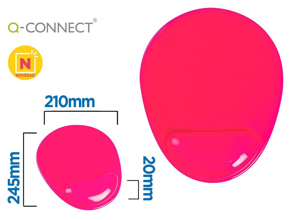 Alfombrilla para raton q-connect reposamuÑecas de gel y pvc color rosa