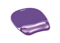 Alfombrilla y reposamuñecas flexible de gel violeta
