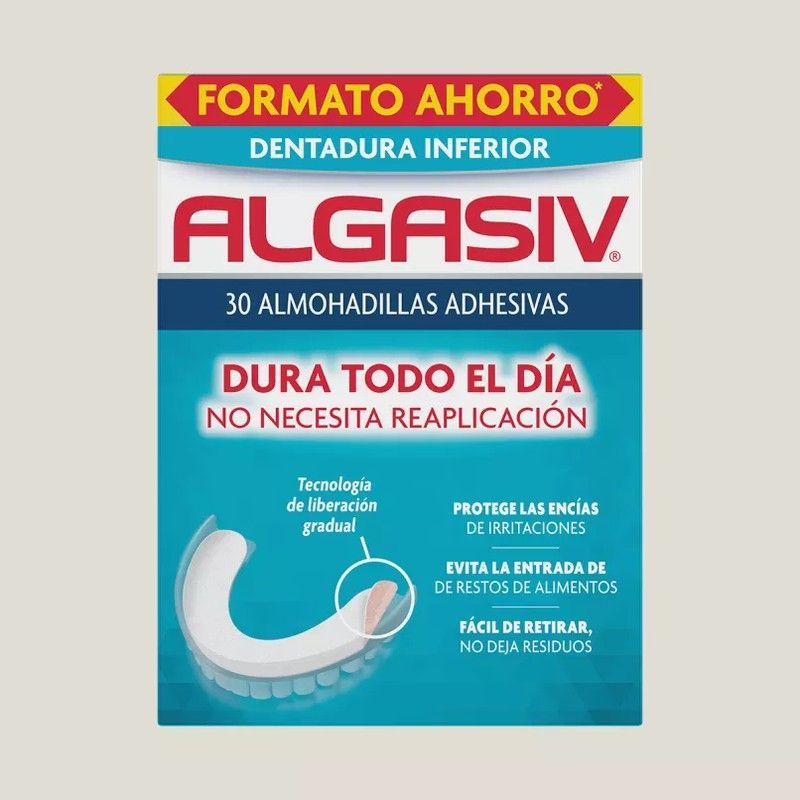 Algasiv Inferior Almohadillas Adhesivas Para Dentaduras Postizas