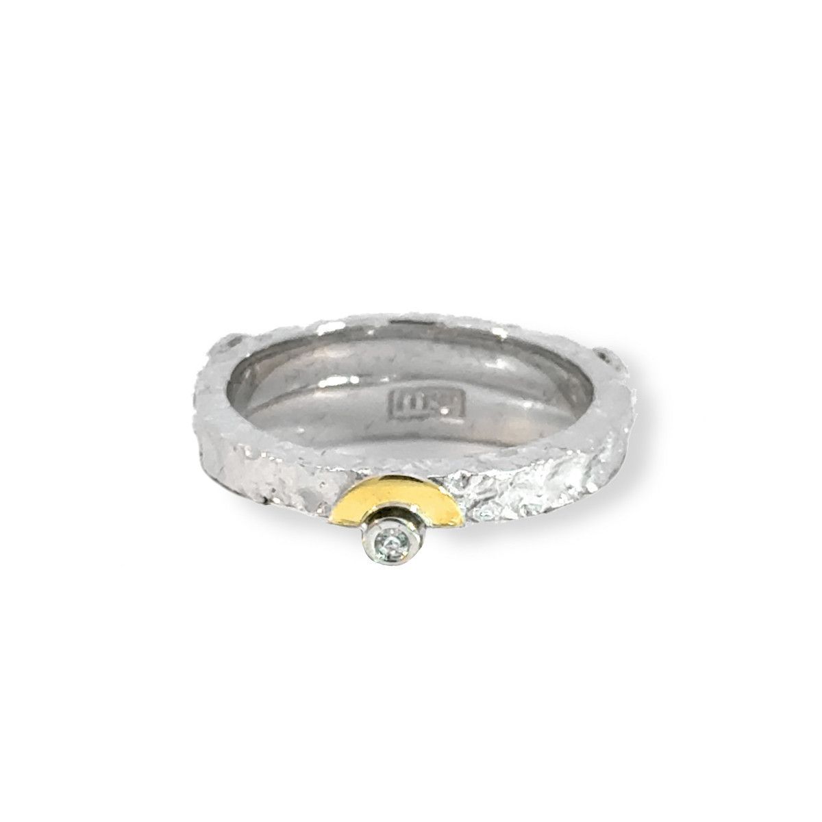 Alianza MIQUEL SARDÀ de plata, oro y diamante - T/14. 25225