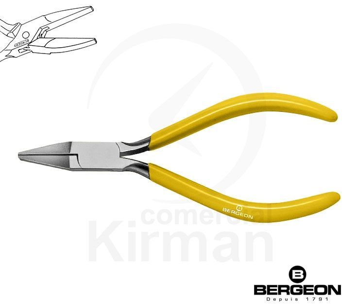 Alicate Acero Bergeon 20001 Plano Puntas Estriadas