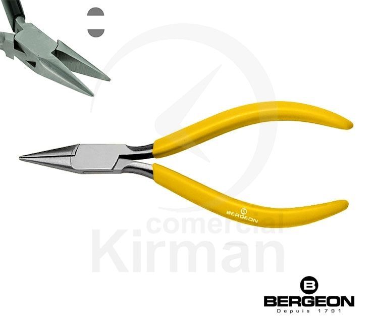 Alicate Acero Bergeon 20003 Plano Puntas Media Caña Estriada