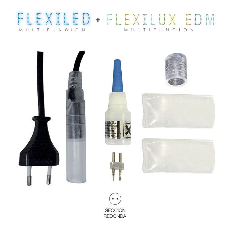 Alimentador-conector tubo flexilux/flexiled 2 vias edm