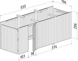Almacén de madera de madera karl 10.9 m2 555 x 196 cm 102785