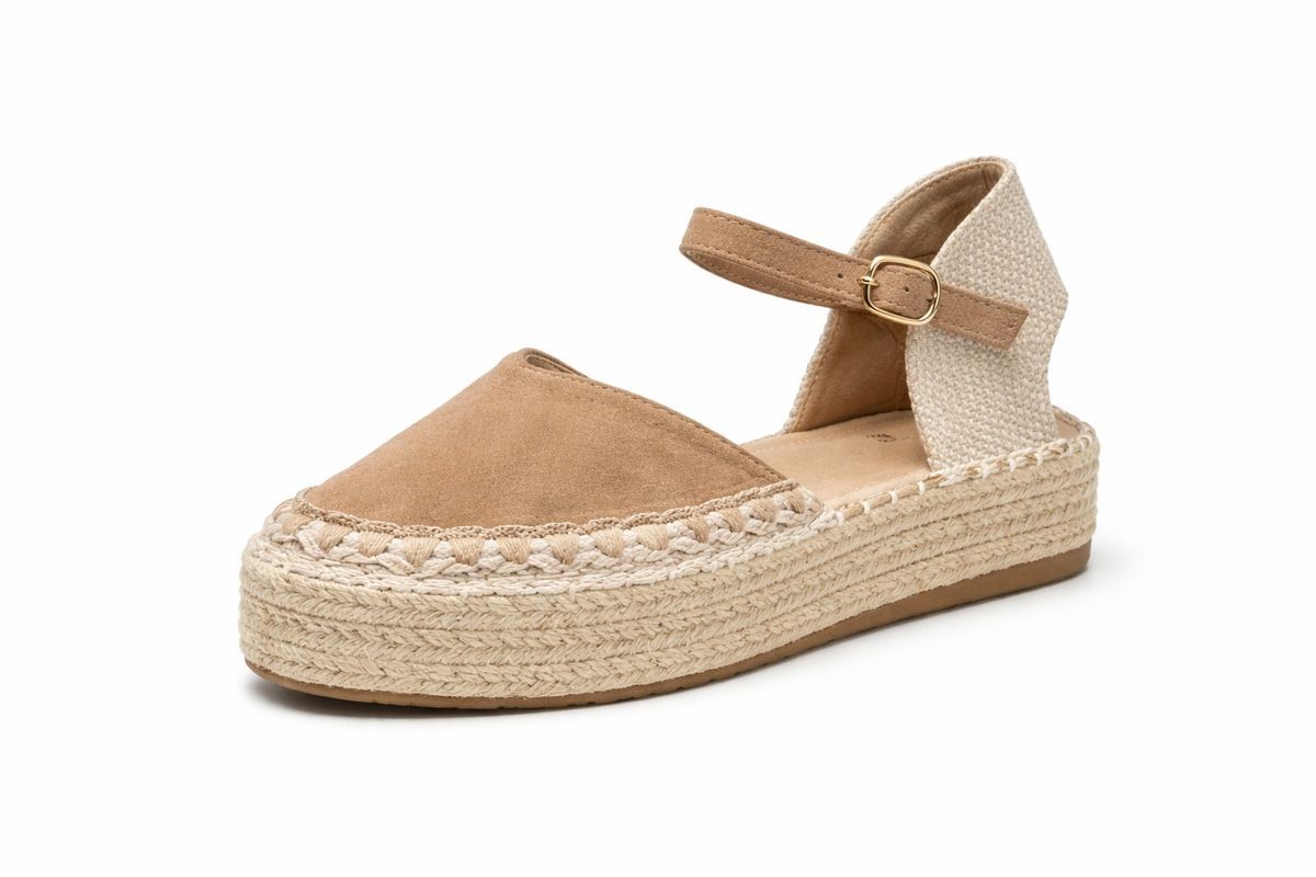 Alpargata Valenciana Con Plataforma Beige