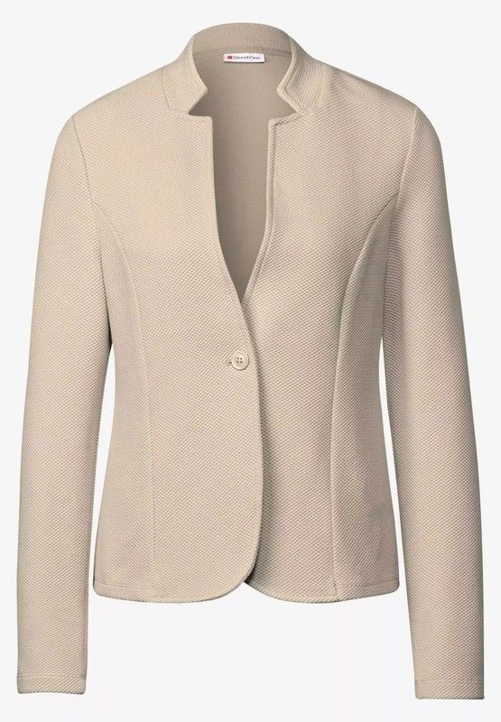 Americana de punto granulado de cuello redondo Street One Beige