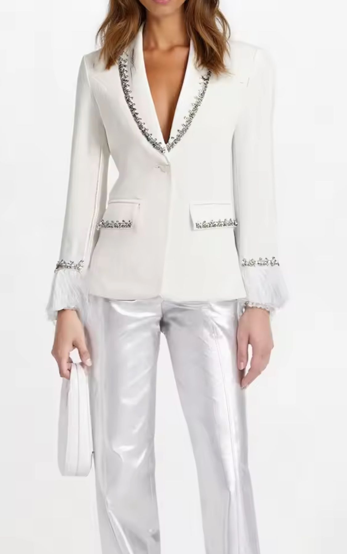 Americana modelo Brenda blanco