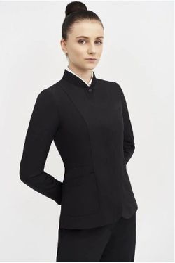 Americana mujer Cuello Rib negro