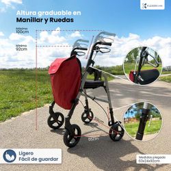 Andador Rollator, con Bolsa para la Compra F1