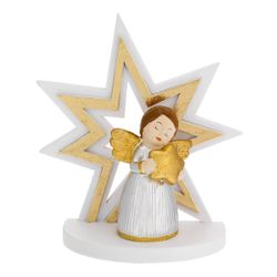 Ángel Navidad Cerámica 8.5cm N8605-04P Árbol Dorado Estrella