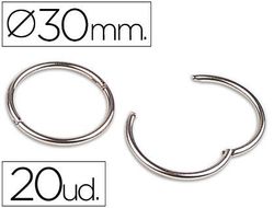 Anillas bisagra liderpapel niqueladas n.2 diametro 25 mm -caja de 20 anillas