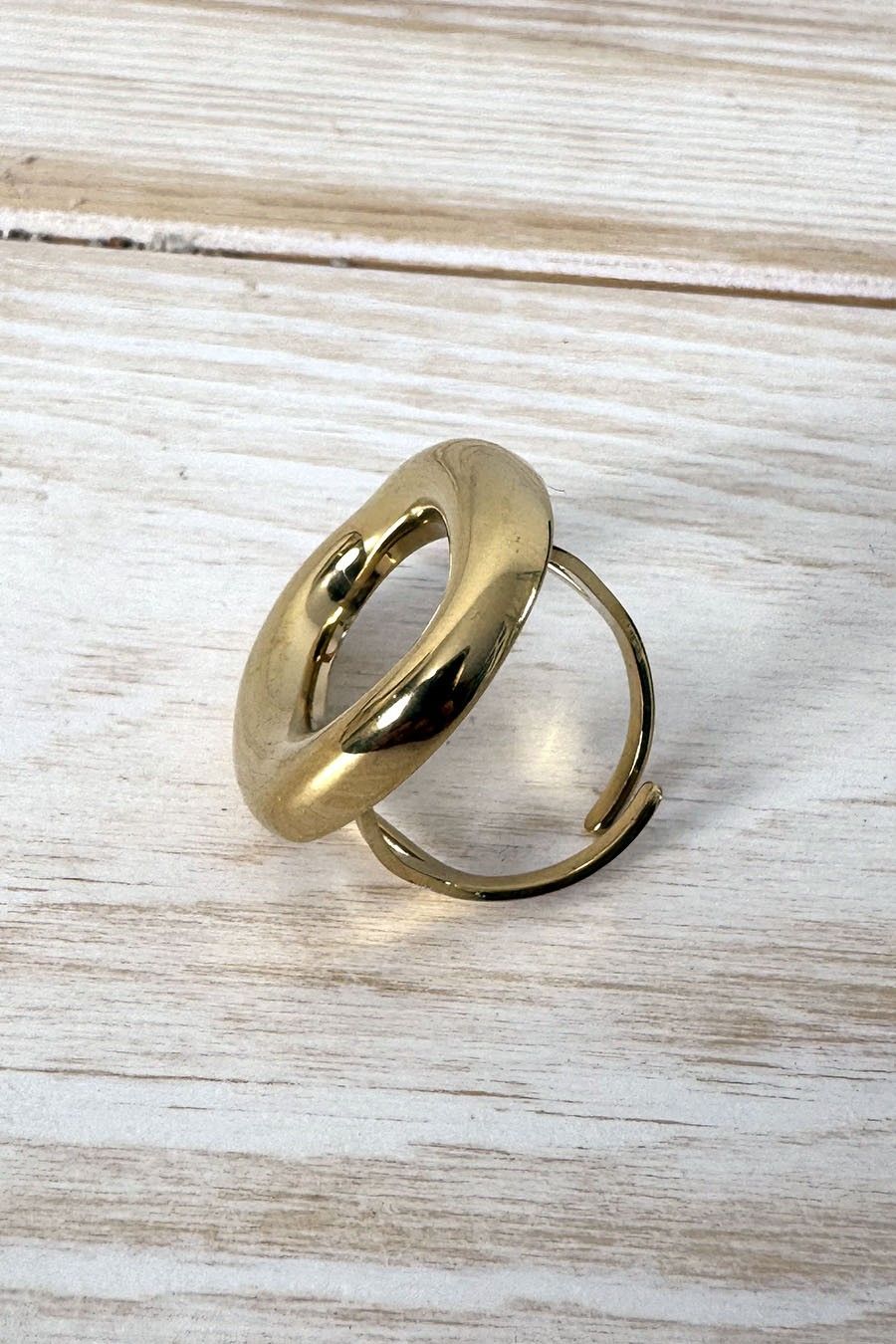 Anillo acero redondo gold