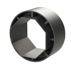 Anillo adaptacion para Ø 60 octogonal a Ø  80 mm.