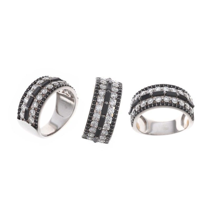 Anillo de plata Black & White