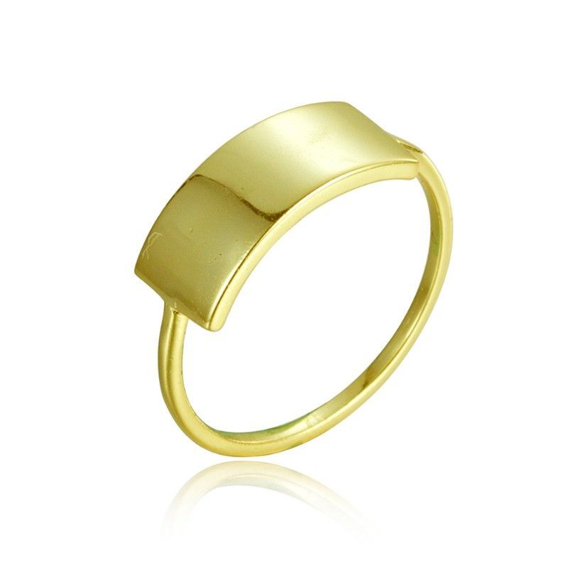 Anillo de plata de ley chapado en oro personalizable