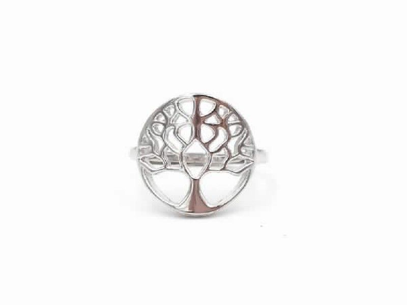 Anillo de plata rodiada árbol de la vida