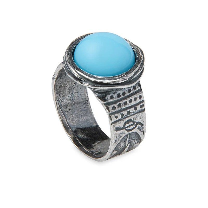 Anillo Dolores WR117X PLATA DE PALO de mujer en plata de ley con llamativa turquesa circular