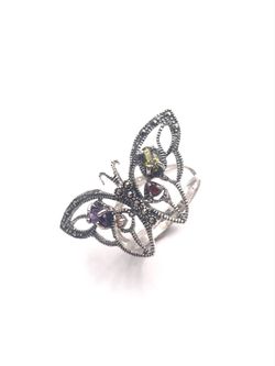Anillo Elegant de plata de ley Butterfly