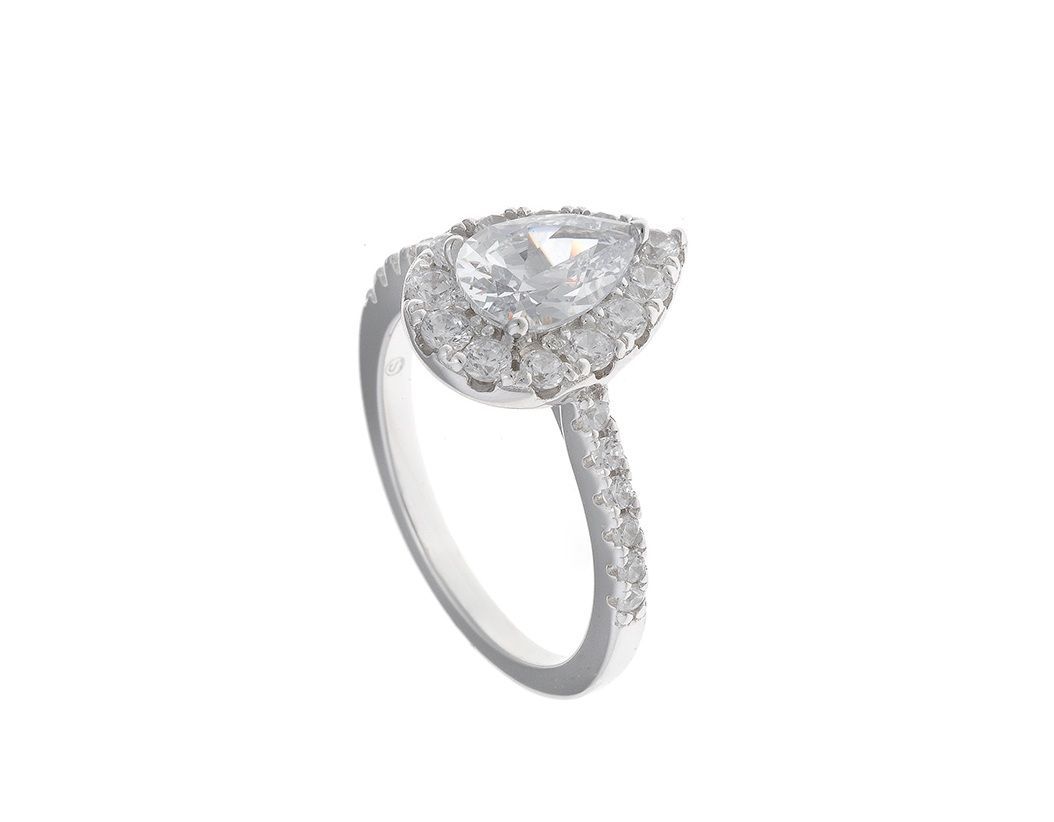 Anillo en plata de ley Big Tear White