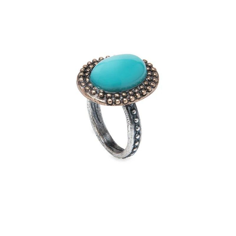 Anillo Genoveva WR142X PLATA DE PALO de mujer en plata y bronce con estilo conquistador y enamorador