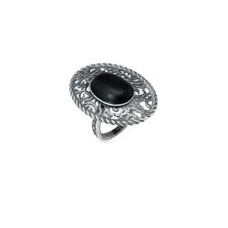 Anillo Karika WR124X Anillo Plata de Palo mujer de plata 925 y piedra ébano moderno y sofisticado