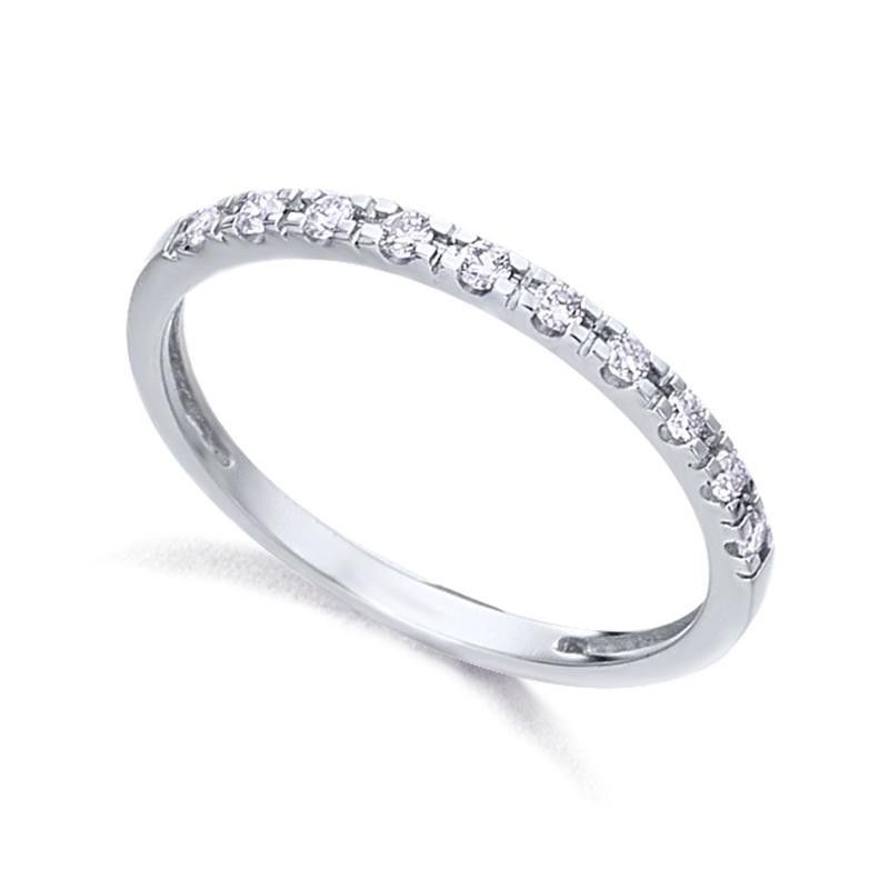 Anillo LECARRE Media Alianza Oro Blanco y Brillantes. GA076OB-15