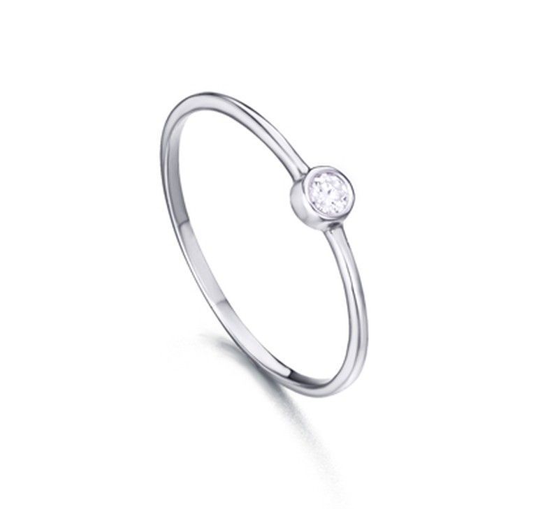 Anillo LECARRÉ solitario oro blanco y diamante.  GA014OB.15