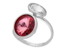 Anillo Liska Plata LSW3229AN-LA Cristales Rojo Bicolor Blanco