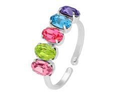 Anillo Liska Plata LSW4383AN Cristales Multicolor