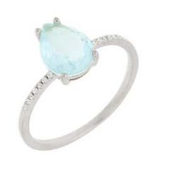 Anillo Liska Plata MED391AN-A Circonita Gota Azul Turquesa