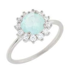 Anillo Liska Plata MED395AN-A Circonita Redonda Azul Bicolor Blanca