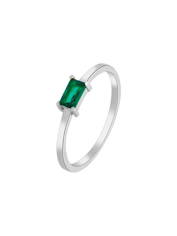 Anillo Marea Mujer Plata Circonita Verde D02006/AC