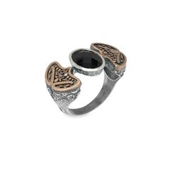 Anillo Olivia WR113X PLATA DE PALO de mujer en plata de ley 925 con piedra negra moderna y cautivadora