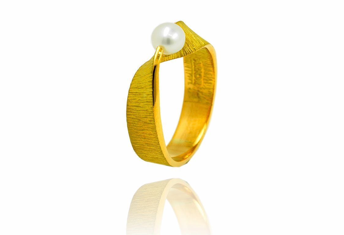 Anillo Oro 18kts Arior Moebius Con Perla 3680894PU
