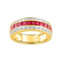 Anillo Oro 18kts Christian Bernard  (18)1.6030.R3 Diamantes Con Rubíes