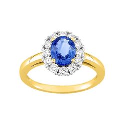 Anillo Oro 18kts Christian Bernard (18)7VQ081BSB Diamantes 0,48ct Con Zafiro Central