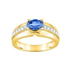 Anillo Oro 18kts Christian Bernard (18)7VV4BSCB2 Diamantes 0,20ct Con Zafiro Central