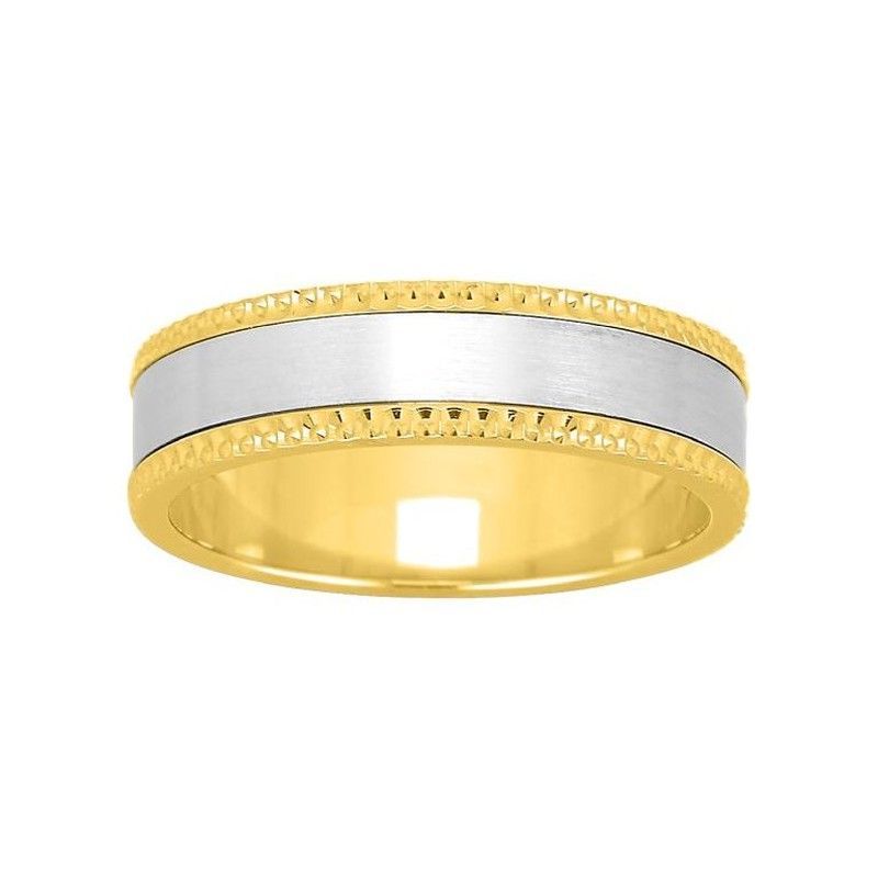 Anillo Oro Bicolor Blanco 18kts Argyor-MRM 5mm (18)269B50 Alianza Franja