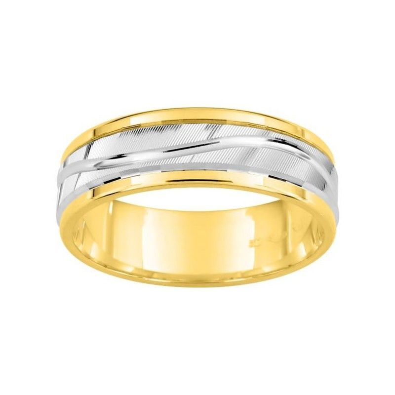 Anillo Oro Bicolor Blanco 18kts Argyor-MRM 6mm (18)22260 Alianza Banda