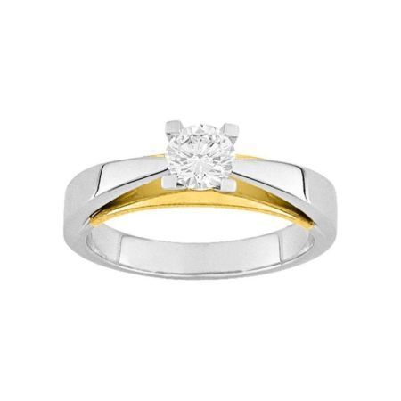 Anillo Oro Bicolor Blanco 18kts Espace Diamant  (18)DC096XB1 Diamante 0,50 ct