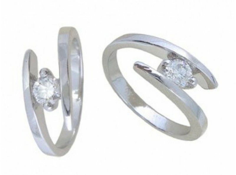 Anillo Oro Blanco 18 kts Solitario Brillante 0.25 cts 019024