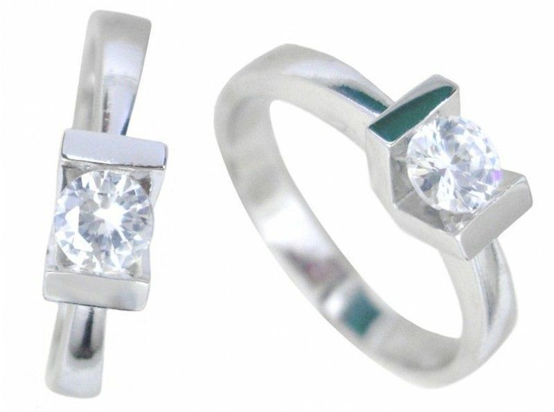 Anillo Oro Blanco 18 kts Solitario Brillante 0.35 cts 017048