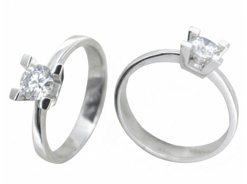 Anillo Oro Blanco 18 kts Solitario Brillante 0.50 cts 916220