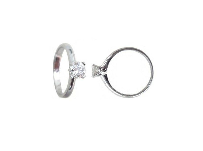 Anillo Oro Blanco 18 kts Solitario Brillante 0.50 cts 916478