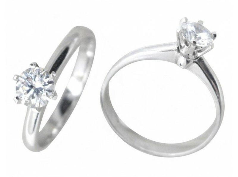 Anillo Oro Blanco 18 kts Solitario Brillante 0.50 cts 916479