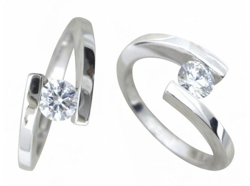 Anillo Oro Blanco 18 kts Solitario Brillante 0.50 cts 919026