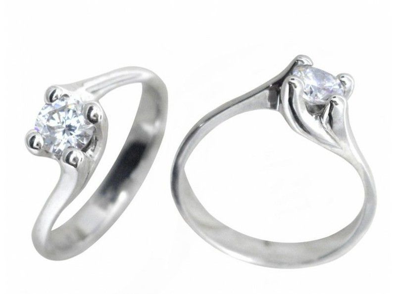 Anillo Oro Blanco 18 kts Solitario Brillante 0.50 cts 919028