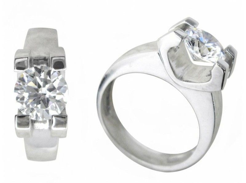 Anillo Oro Blanco 18 kts Solitario Brillante 1.00 cts 914156